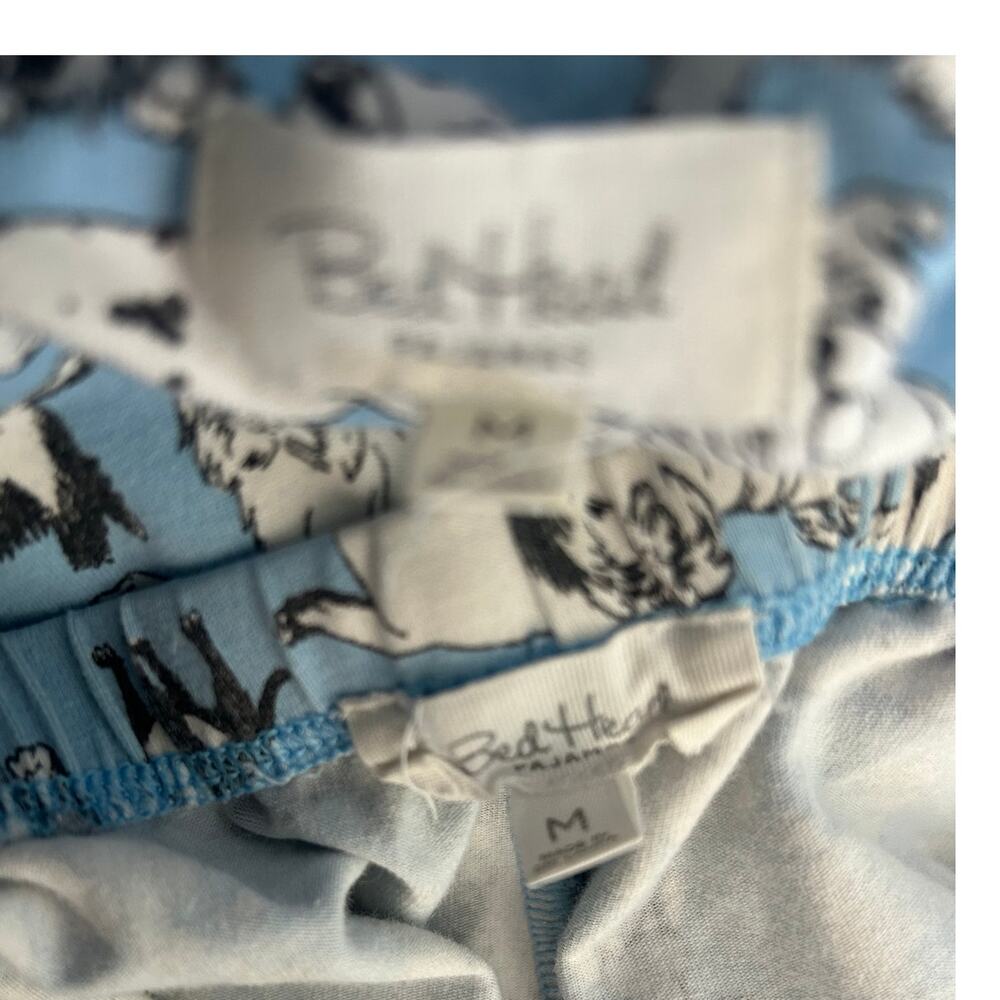 EUC Bedhead Puppy Love Light Blue Organic Cotton Shortie Pajama Set Size Medium - Picture 6 of 6